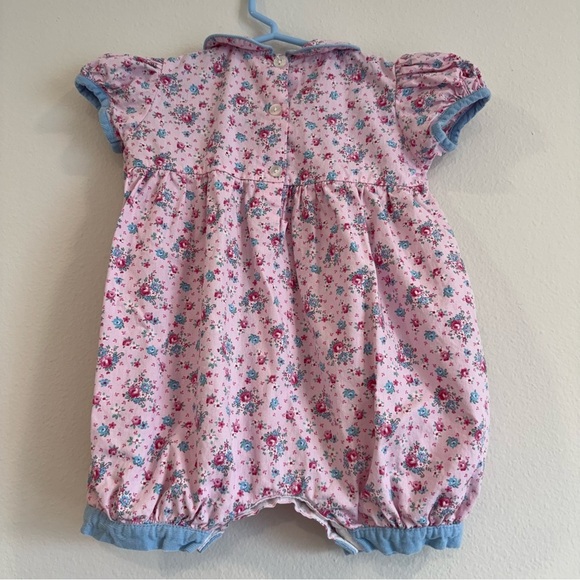 Vive La Fete Baby Girl Floral Pink Bubble Romper Smocked Easter Spring 12 Months - Picture 2 of 8